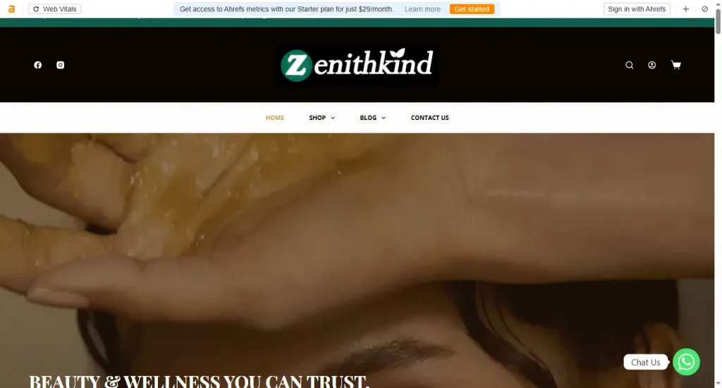 SEO consulting project for the ZenithKind e-commerce website